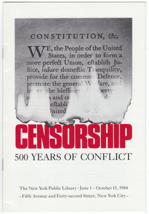 Censorship 500 Years Of Conflict front cover