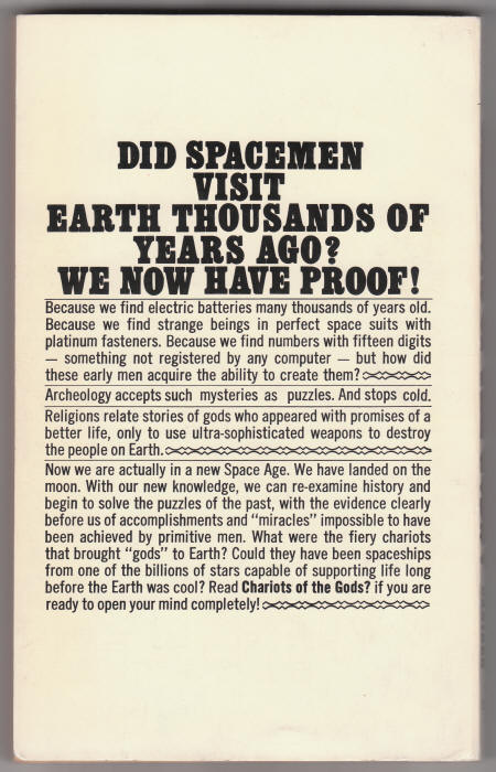 Chariots Of The Gods back cover