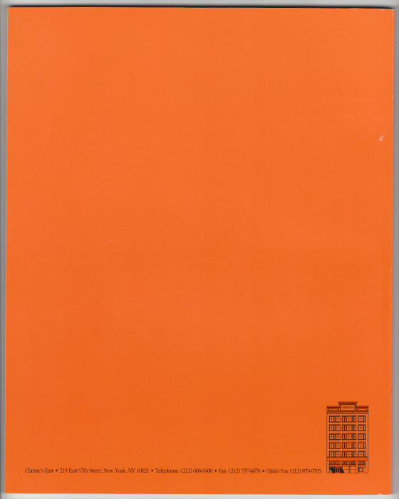 Christies East Comic Collectibles Auction Catalog 1992 back cover