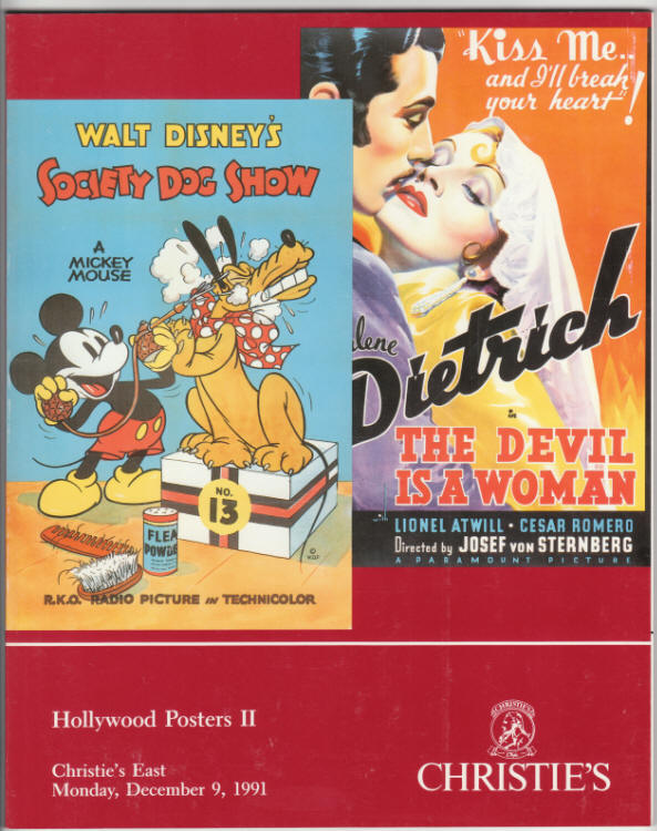 Christies Hollywood Posters II Auction Catalog 1991 front cover
