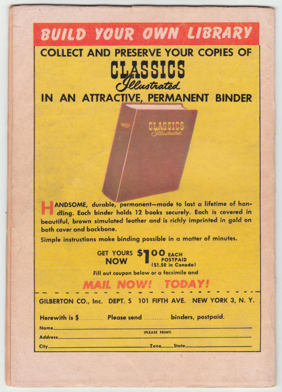 Classics Illustrated #77 back cover