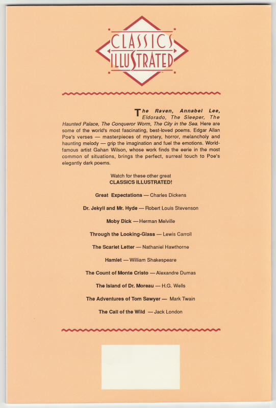 Classics Illustrated #1 back cover