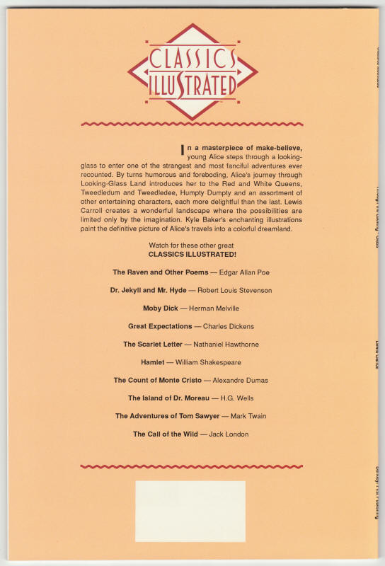Classics Illustrated #3 back cover