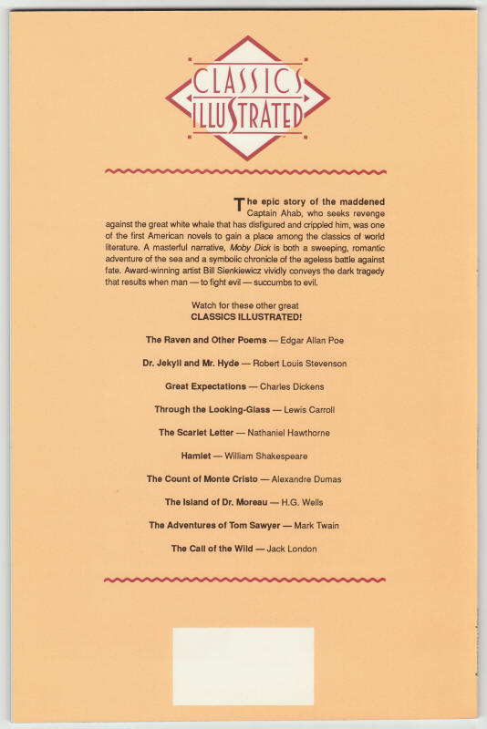 Classics Illustrated #4 back cover