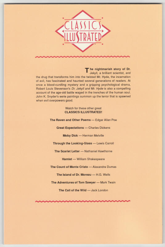 Classics Illustrated #8 back cover