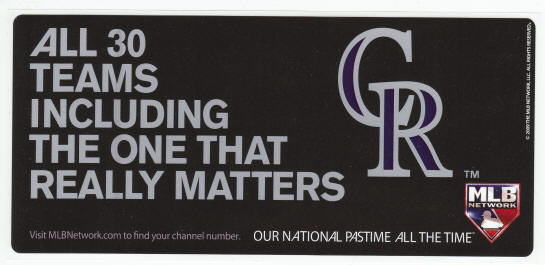 Colorado Rockies 2009 Mini Bumper Sticker