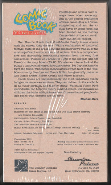 Comic Book Confidential VHS Videotape