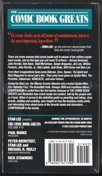 Stan Lee Presents The Comic Book Greats Volume 13 VHS Videotape