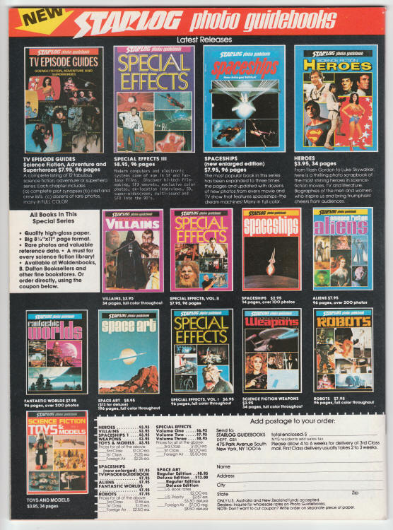 Comics Scene Magazine #1 back cover