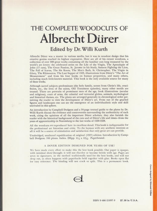 The Complete Woodcuts Of Albrecht Durer back cover