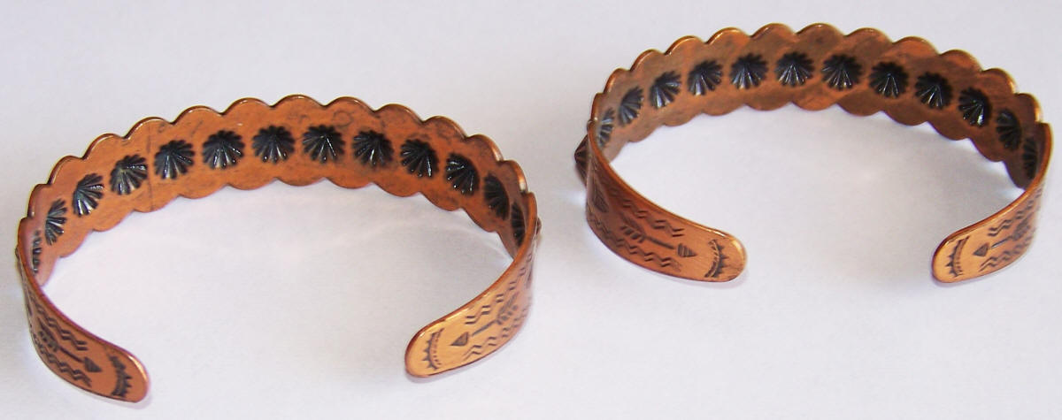 Native American Navajo Copper Cuff Bracelets
