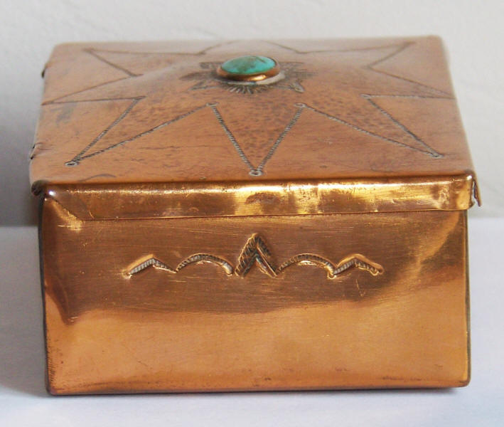 Native American Handmade Copper Trinket Box
