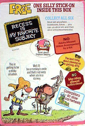 Klondike Petes Crunchy Nuggets Cereal Box back