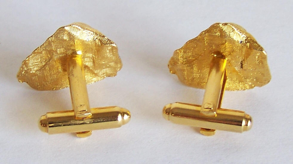 Dante Gold Nugget Cuff Links back