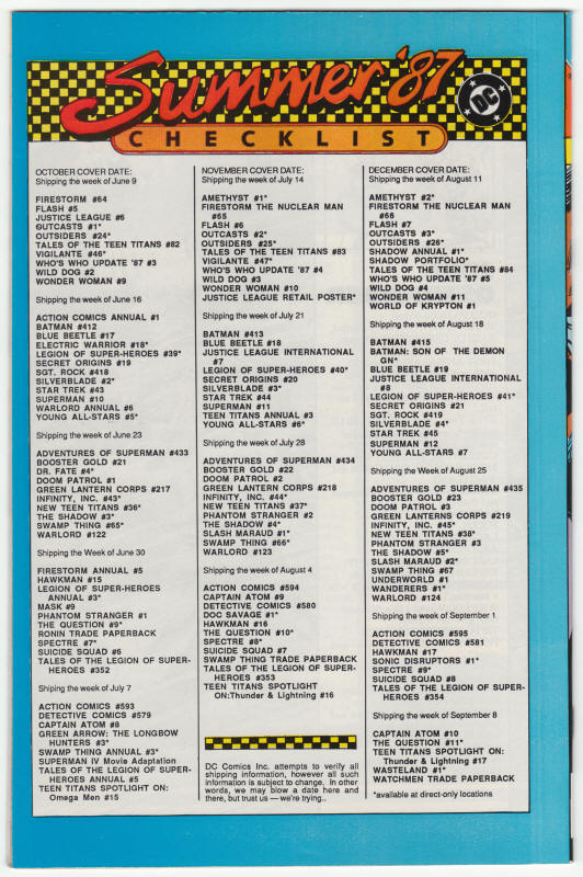 DC Focus #1 back cover