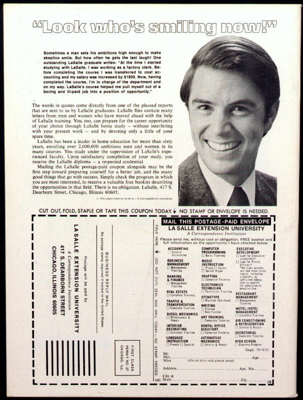 The Deadly Hands Of Kung Fu 16 back cover