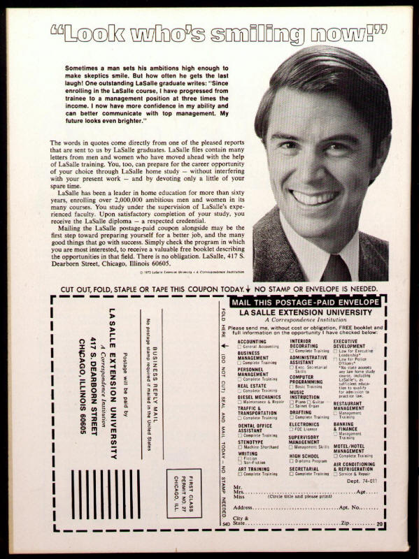 The Deadly Hands Of Kung Fu #20 back cover