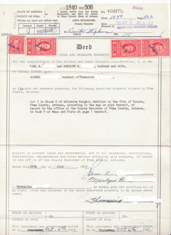 Deed with Affixed Documentary Stamps