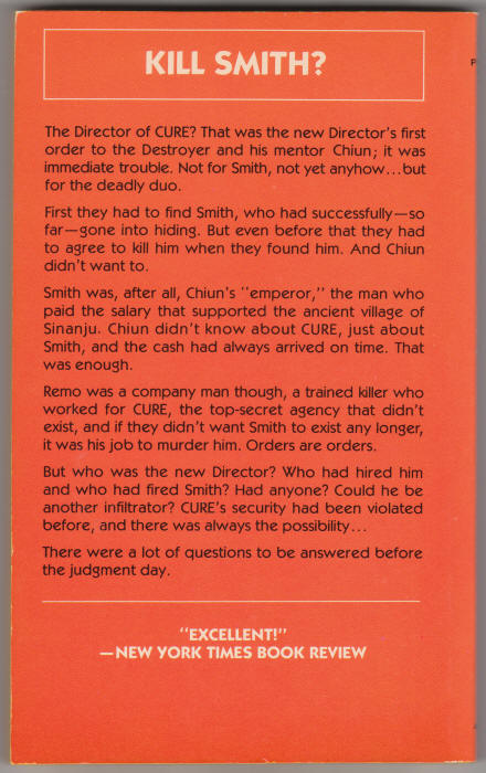 The Destroyer #14 Judgment Day Warren Murphy Richard Sapir back cover