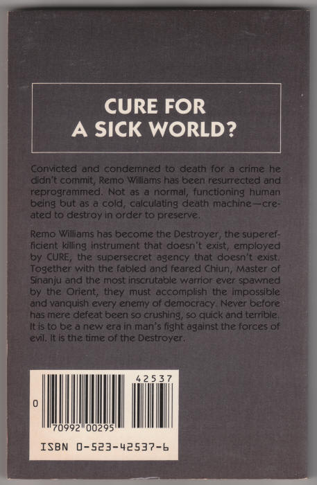 The Destroyer #1 Created The Destroyer Warren Murphy Richard Sapir back cover