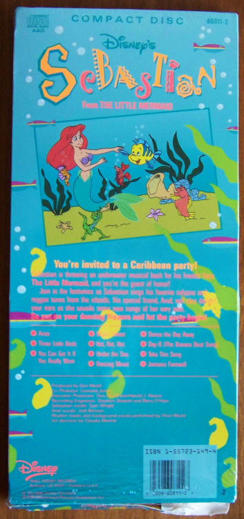 Disneys Sebastian CD Long Box back