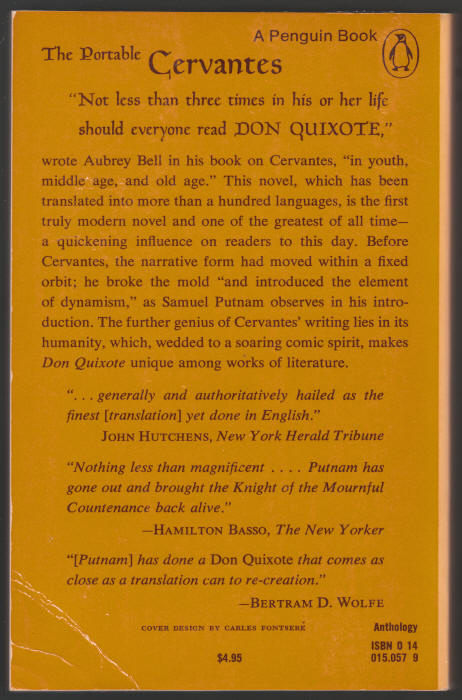 The Portable Cervantes back cover
