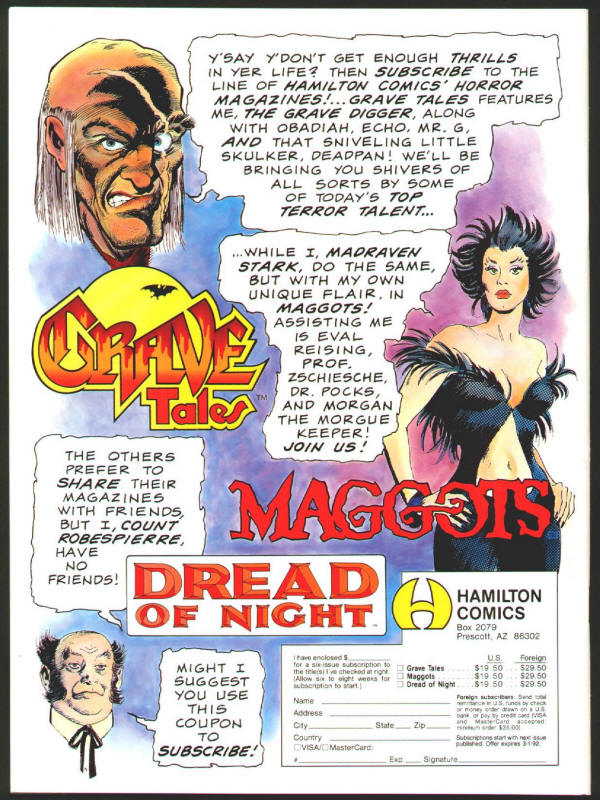 Dread Of Night #2 back cover