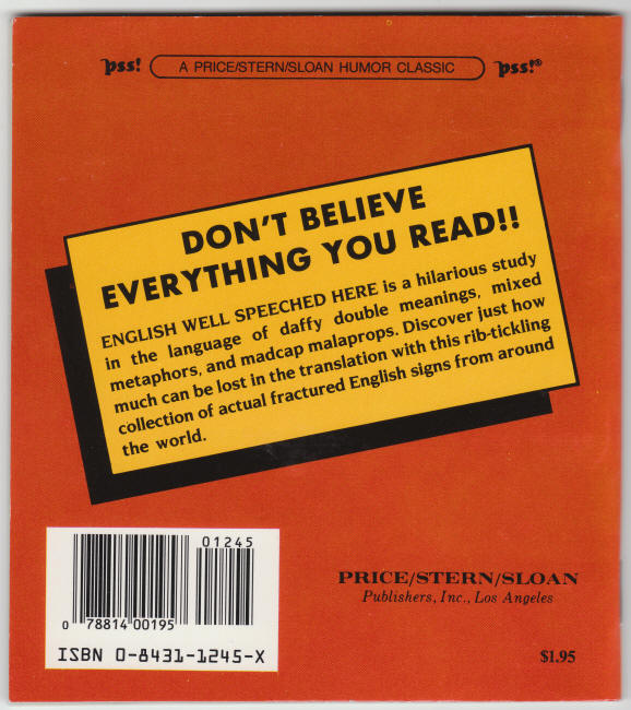 English Well Speeched Here back cover