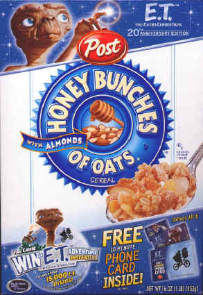 ET The Extraterrestrial Cereal Box