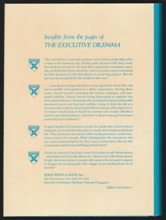 The Executive Dilemma back cover