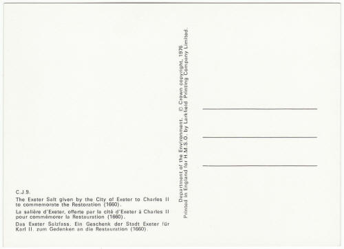 Exeter Salt UK Import Post Card 1976
