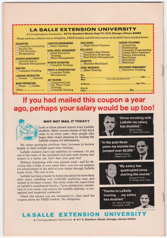 Fantastic Four #125 back cover