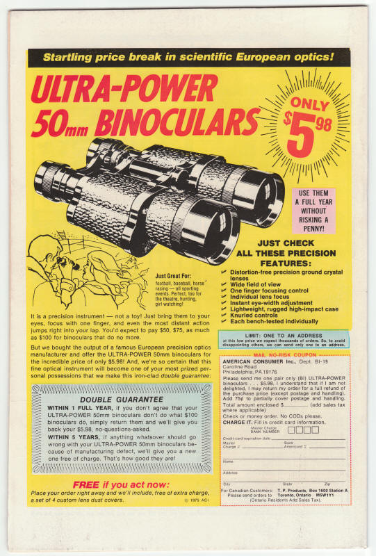 Fantastic Four 162 back cover