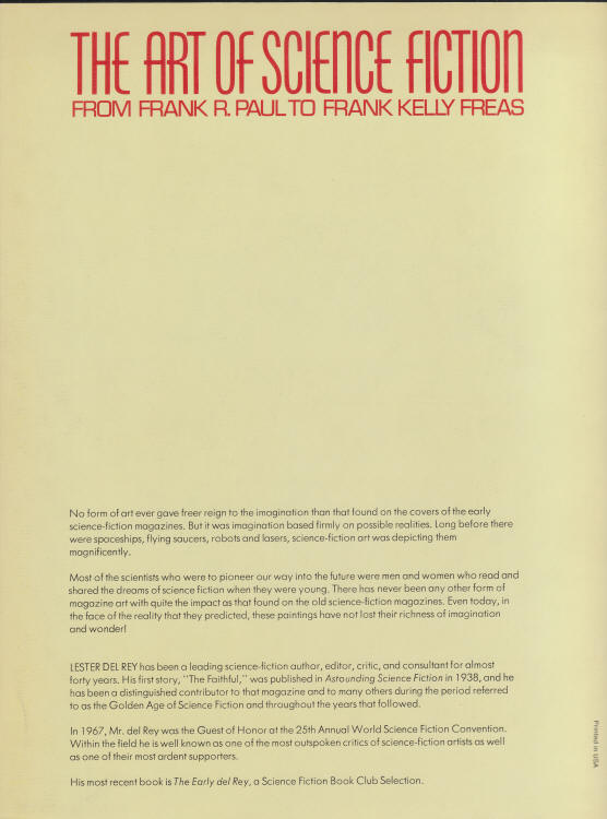 Fantastic Science Fiction Art 1926 1954 back cover