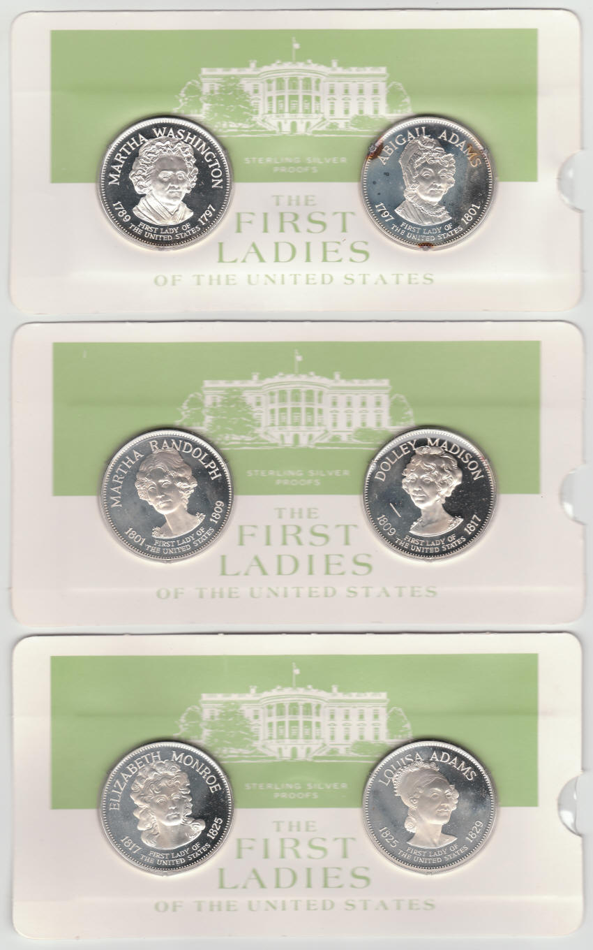 First Ladies Of United States Sterling Silver Proof Medals obverse