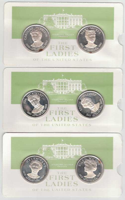 First Ladies Of United States Sterling Silver Proof Medals obverse