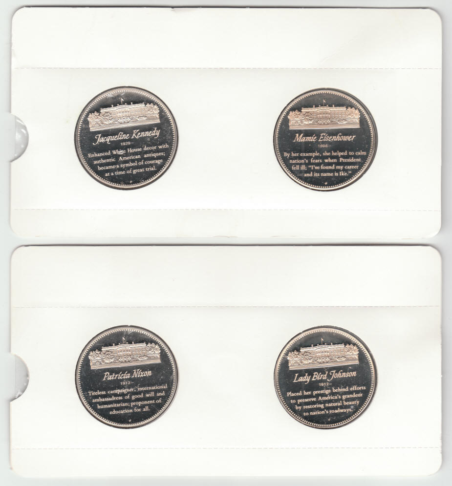 First Ladies Of United States Sterling Silver Proof Medals reverse