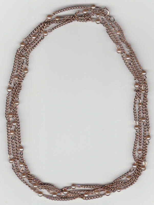 Faux Pearl 60 Inch Flapper Style Station Necklace