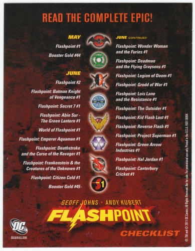 Flashpoint Checklist DC Promo Card back