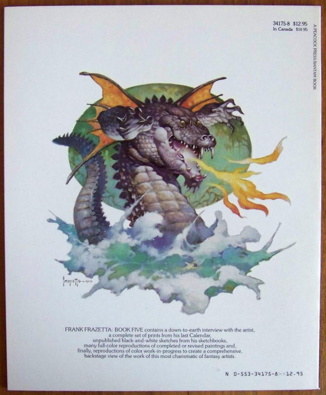 Frank Frazetta Book Five back cover