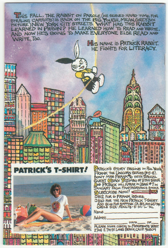 Frank The Unicorn #4 back cover