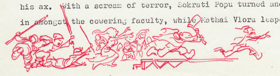 Frank Kelly Freas Heretic In A Balloon Manuscript Preliminary