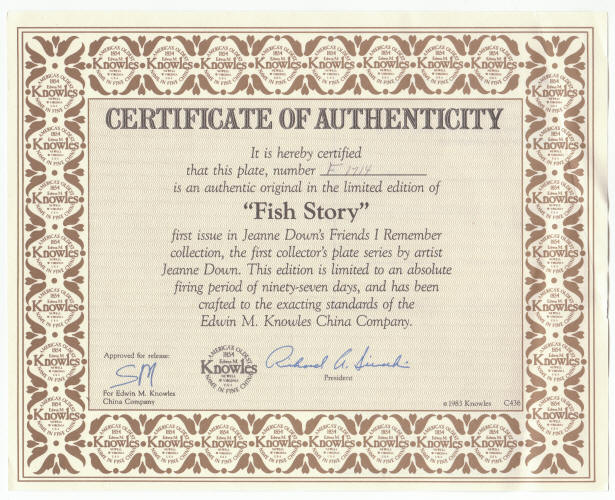 Friends I Remember Plate 1 COA