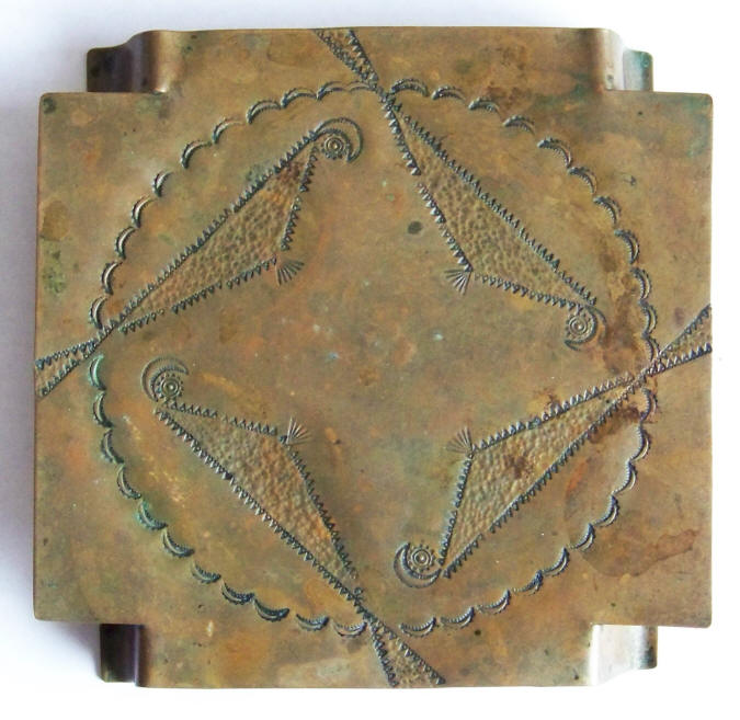 Native American Handmade Copper Trivet top