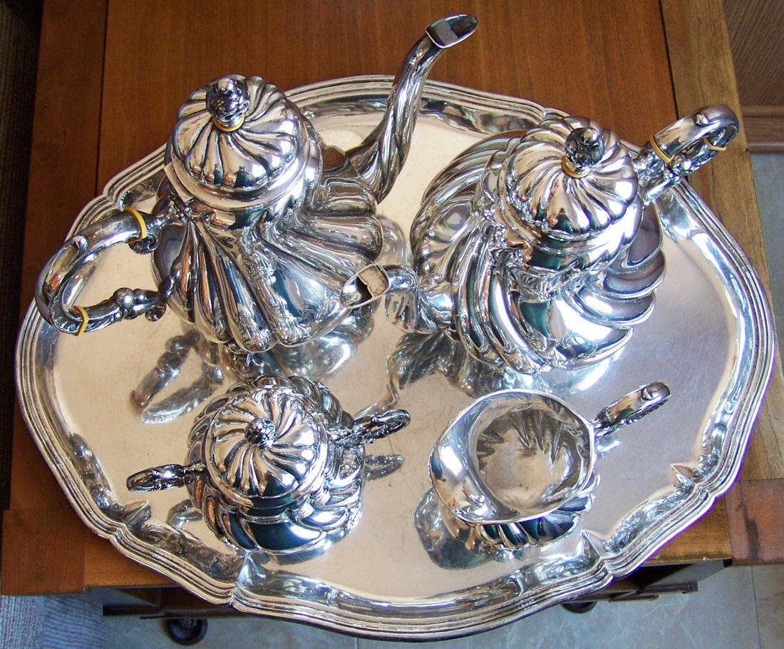 Gayer and Krauss German Silver 5-Piece Coffee and Tea Service