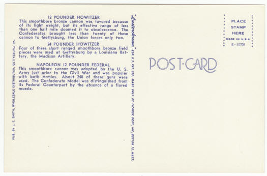 Gettysburg Pennsylvania Post Card