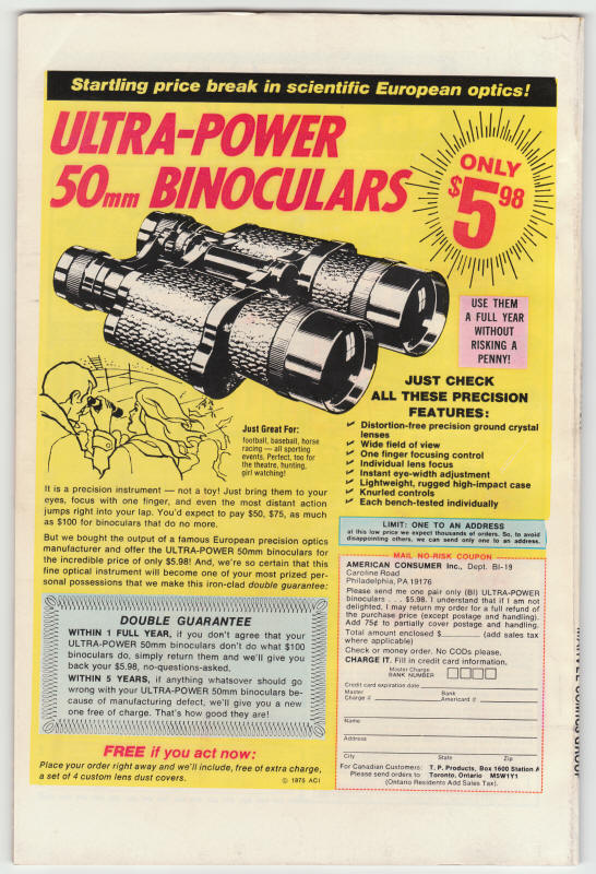 Giant Size Thor #1 back cover