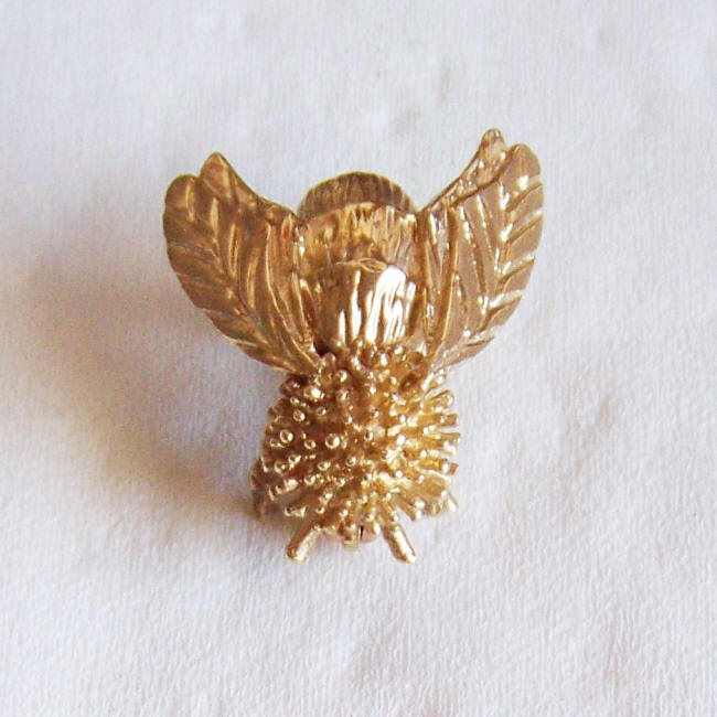 14K Gold Bee Brooch Pin