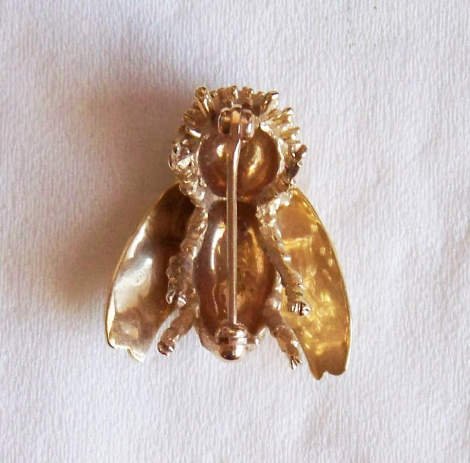 14K Gold Bee Brooch Pin