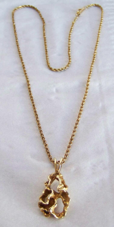 14K Gold Brutalist Necklace